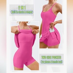 Ewedoos Tennis Dress Athletic Dress Summer Dress Hot Pink Mini size Small
